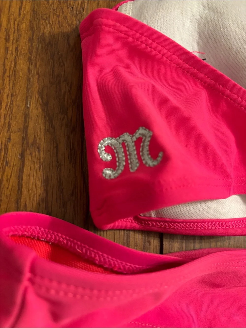 Miss Me Hot Pink Sequin Strapless Bikini Set